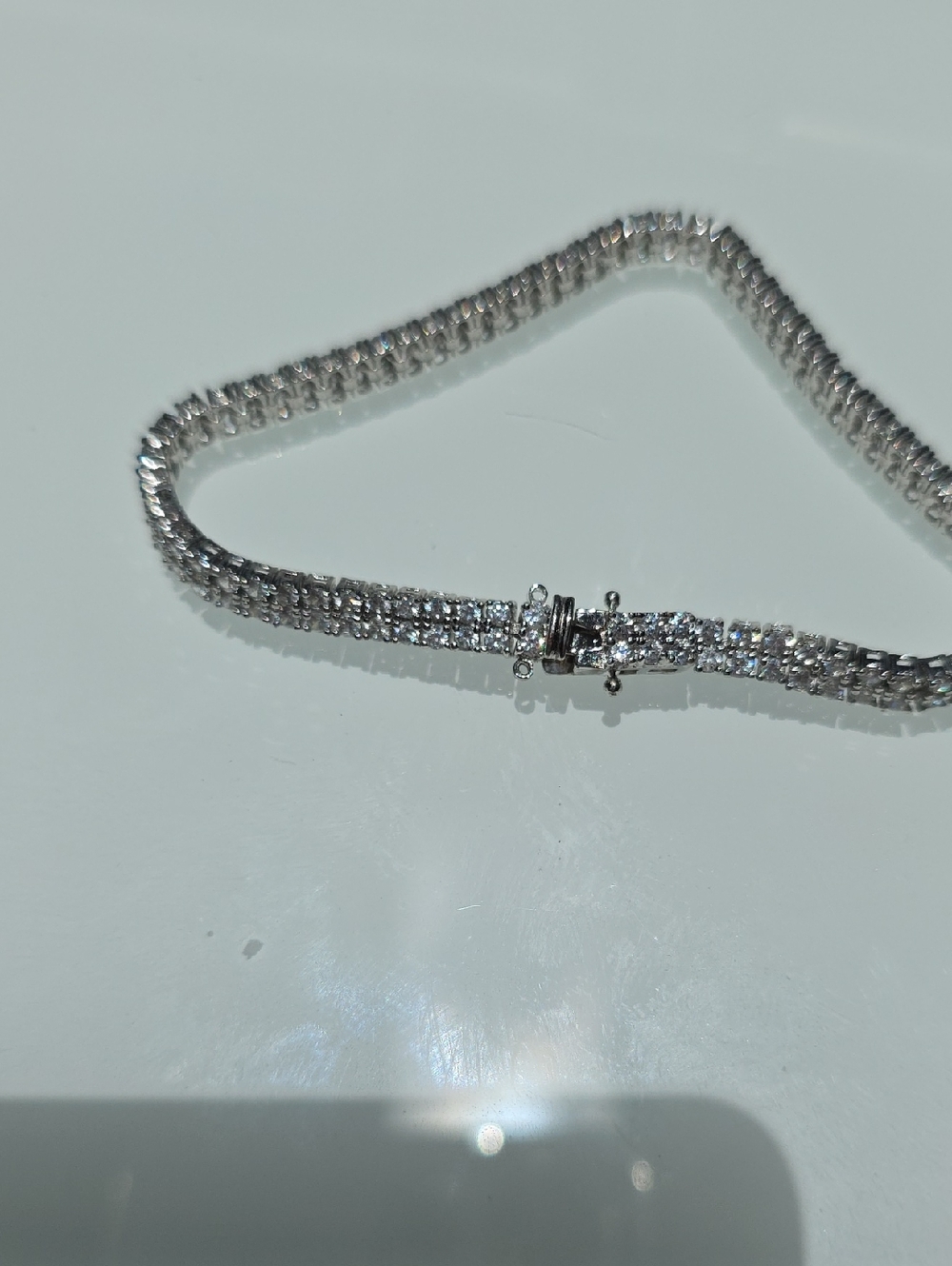 Elegant Silver Tennis Bracelet with Clear Cubic Zirconia